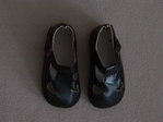 schwarze Lackleder-Sandalette